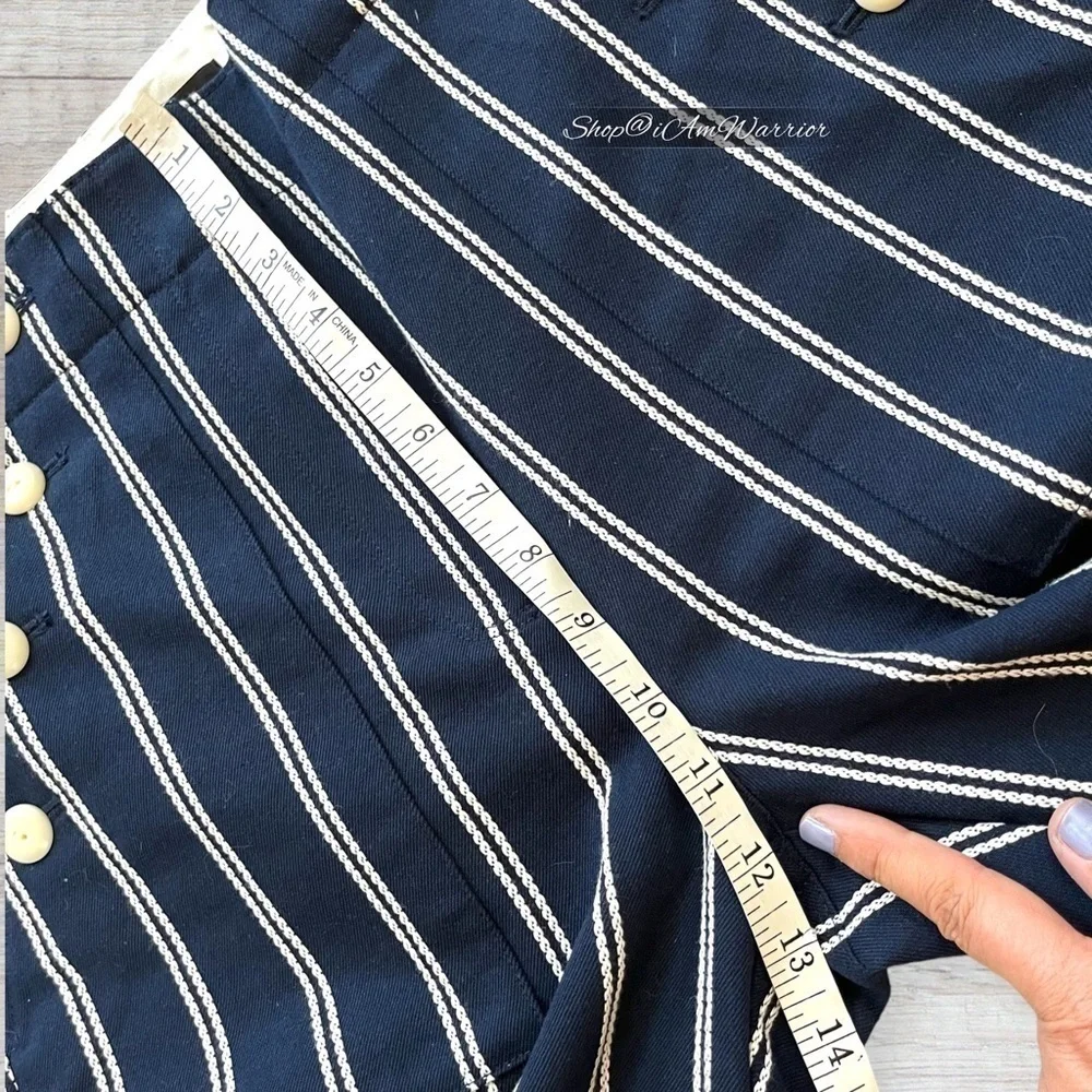 J.Crew NWT navy sailor pants in pinstripe *shop@iamwarrior